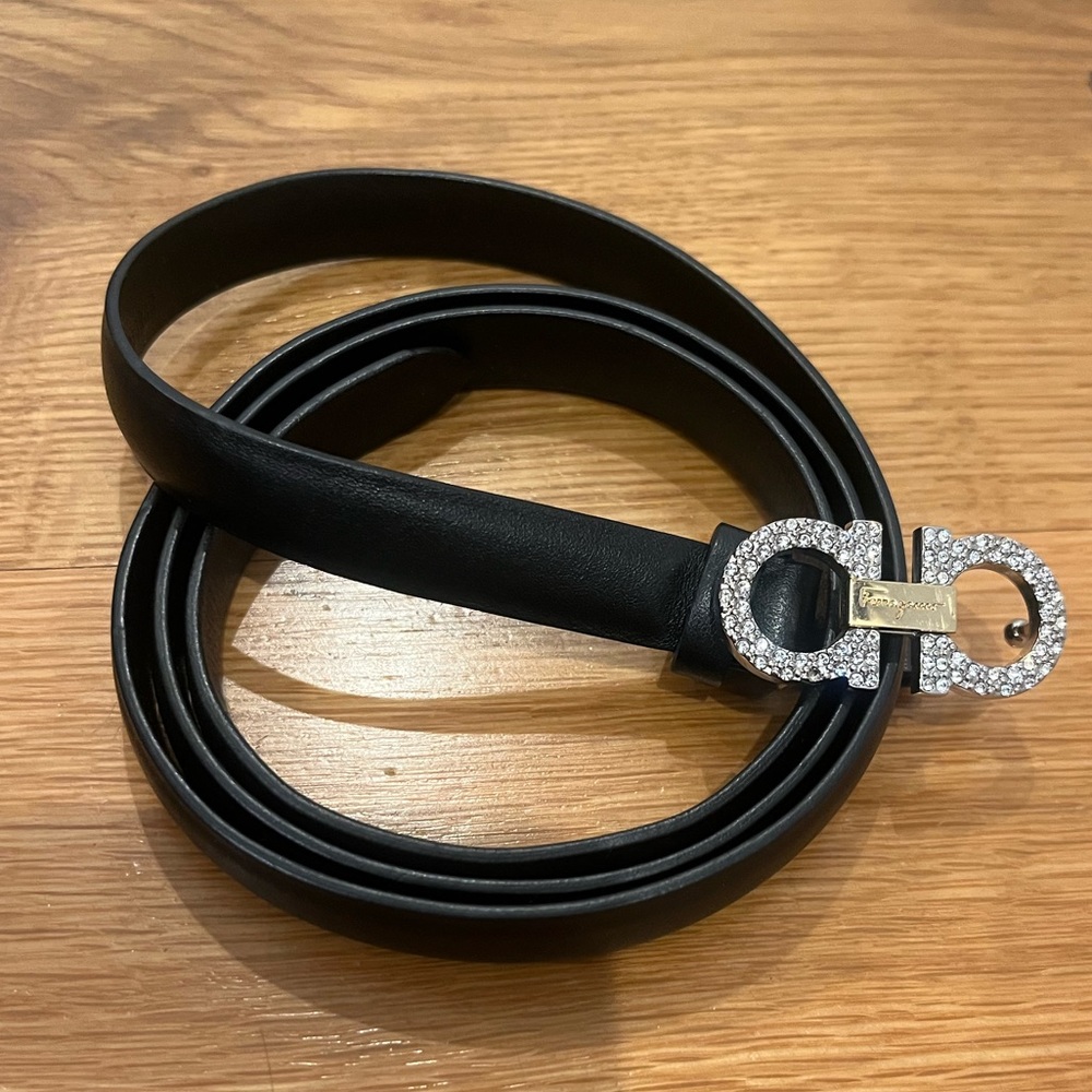 FERRAEGAMO Black with Diamonds Belt